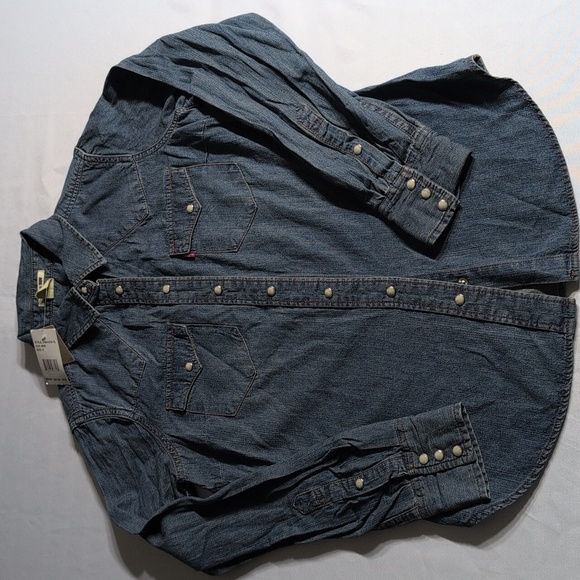 Levi's Western Cotton Denim Shirt Size Small - Picture 1 of 8